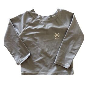 Rylee + Cru Gray Long Sleeve Tee with Palm Logo